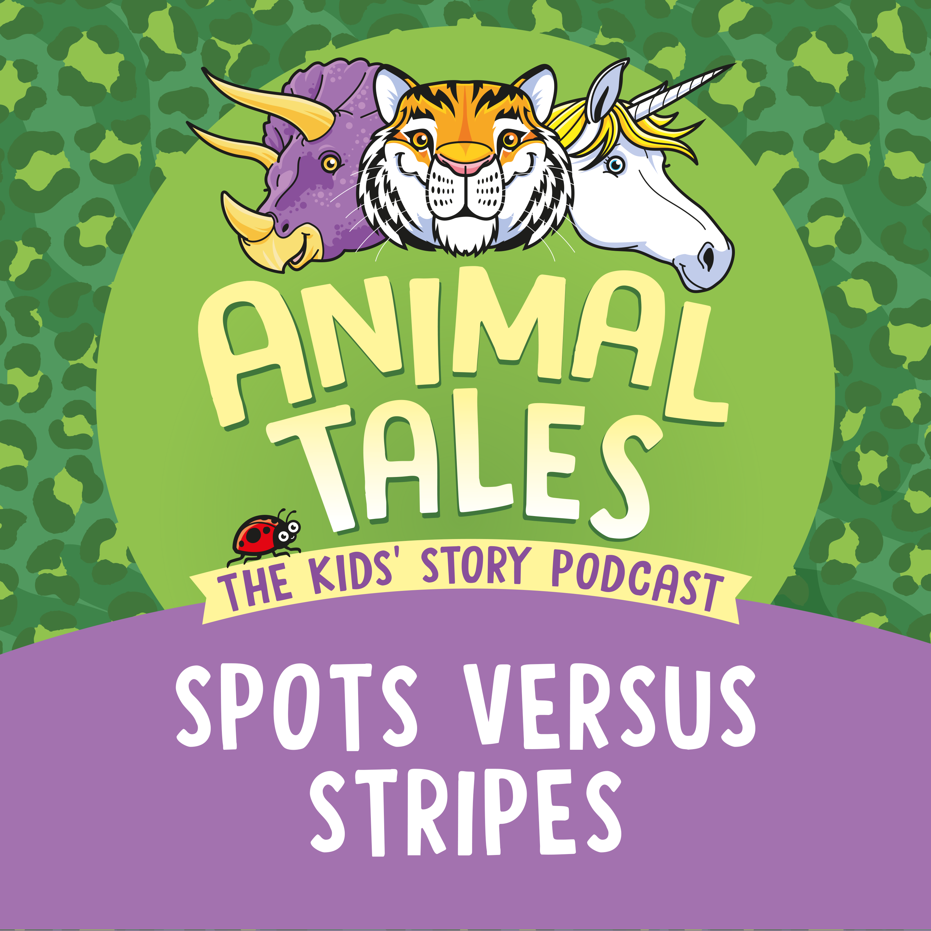 Title card for Animal Tales story Spots Versus Stripes