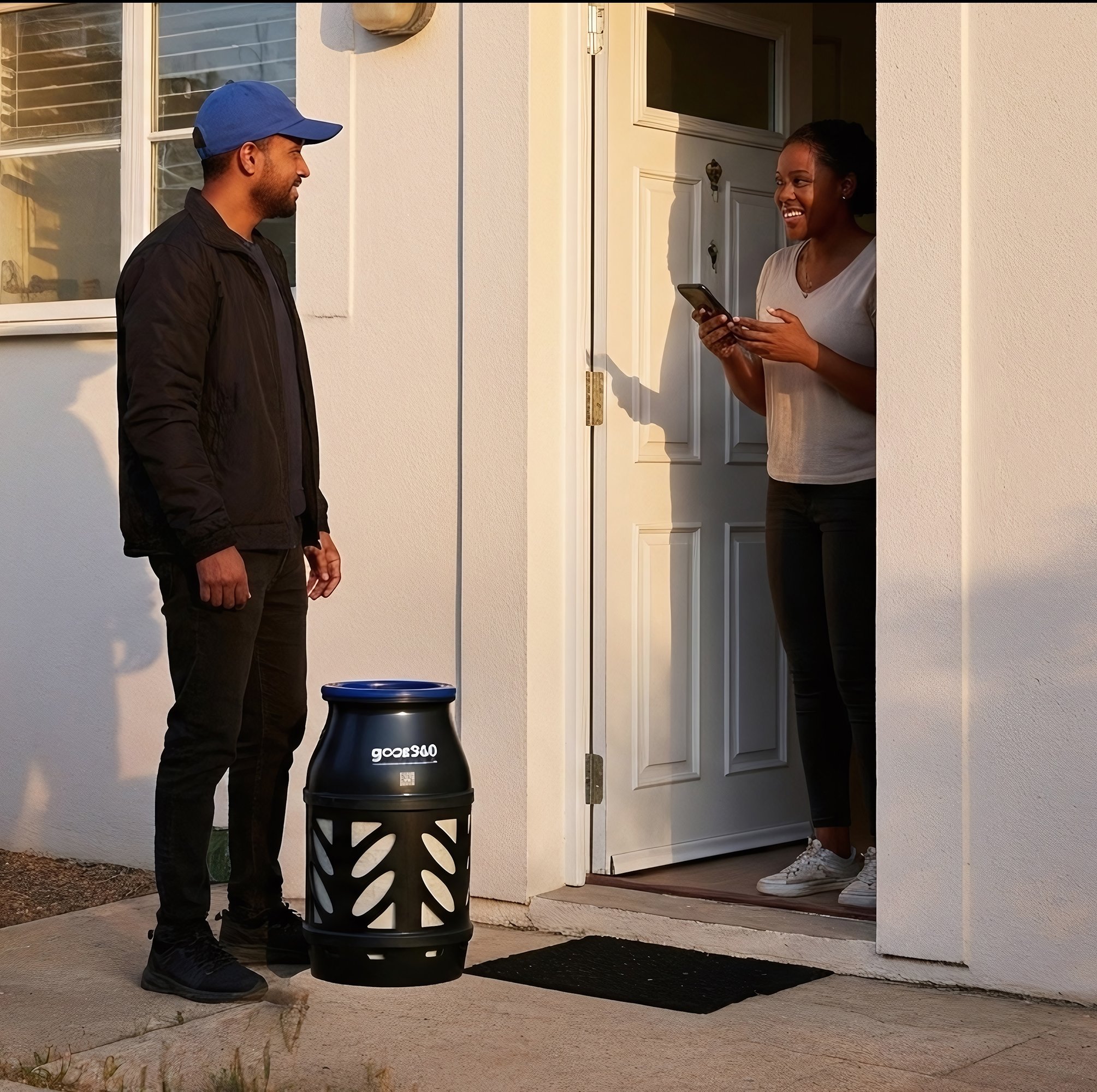 Man delivering a gas cylinder