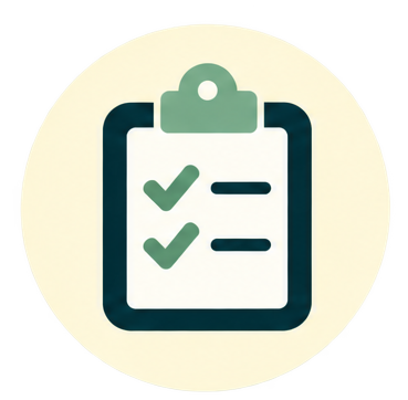 Icon oif a clipboard and ticks