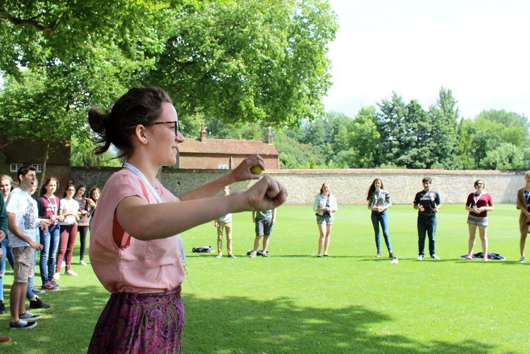 Outdoors conducting workshop with Tim Redmond at the Ingenium Academy in Winchester College