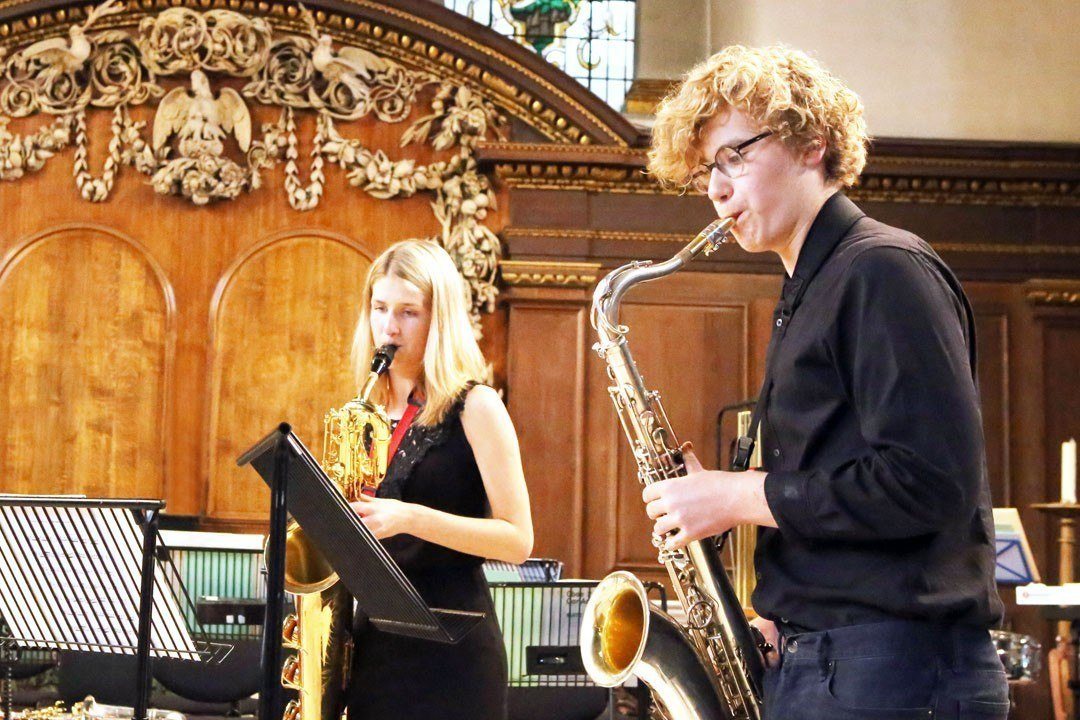 Students in performance at the Ingenium Academy Saxophone summer course