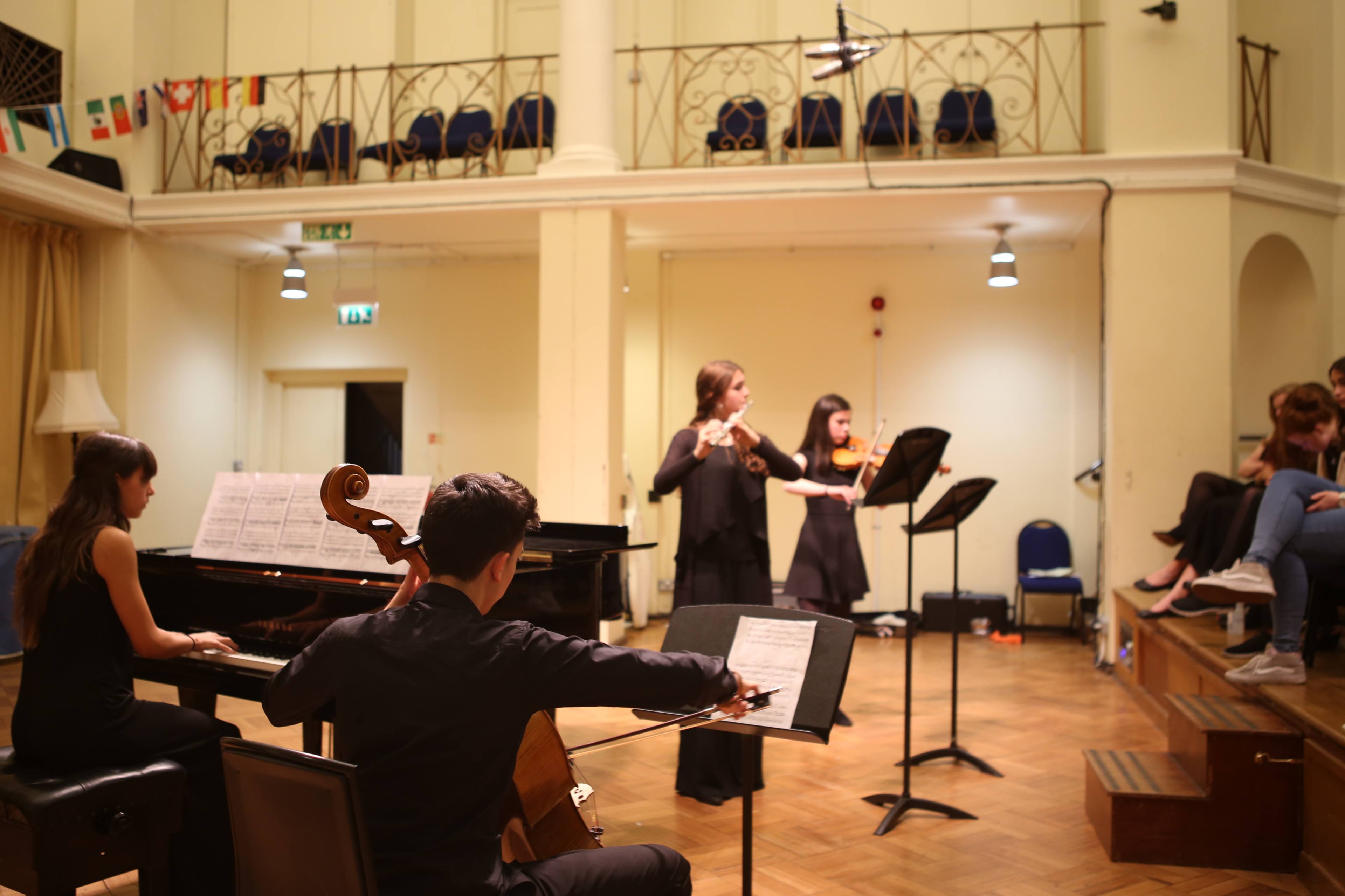 Chamber group performance at chamber music programme in England, UK