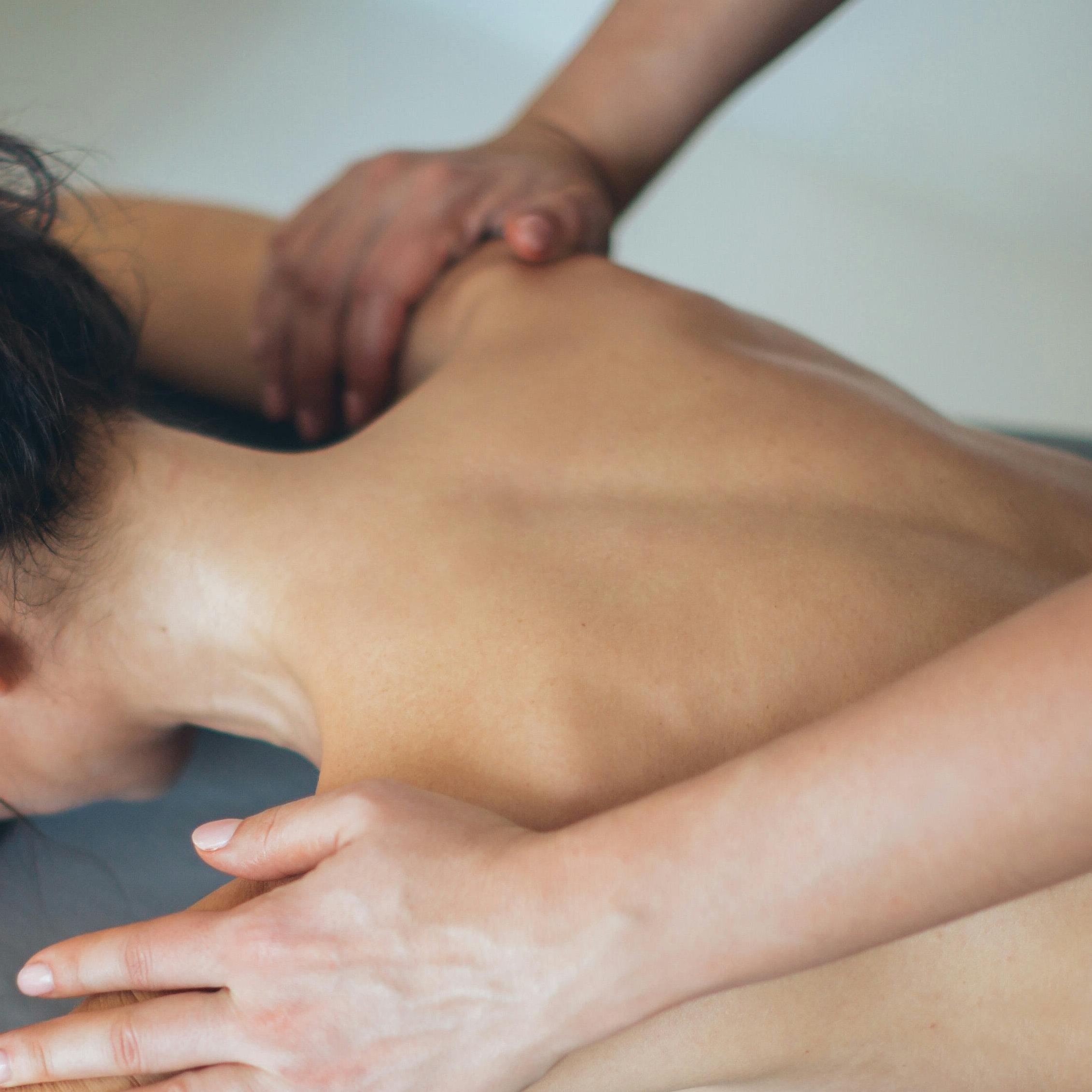 Woman being massaged