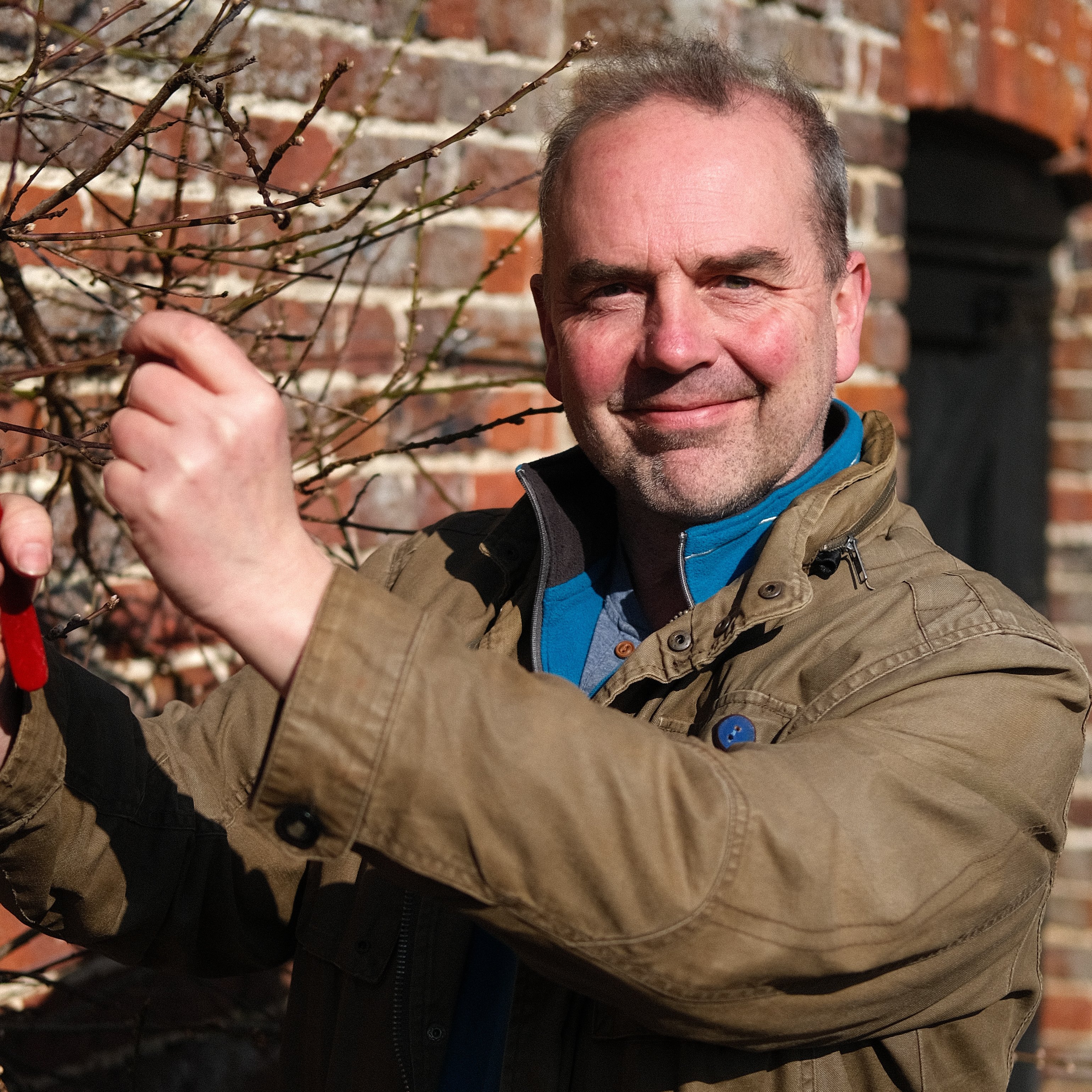 Gardening expert Simon Akeroyd working in his cottage garden at Painshill