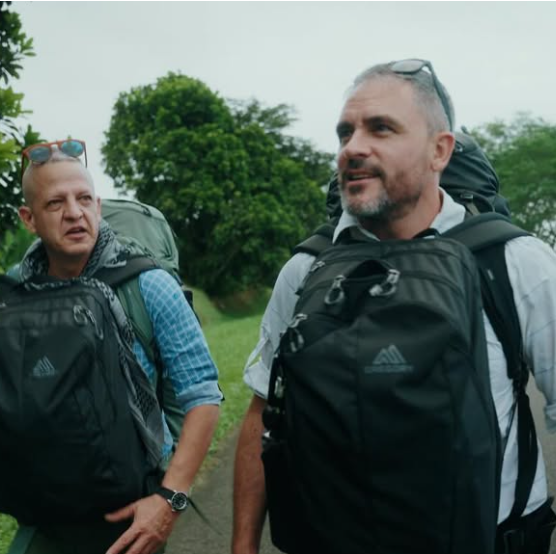 Explorer Levison Wood and his guide Alberto travelling through South America wearing their Gregory packs.