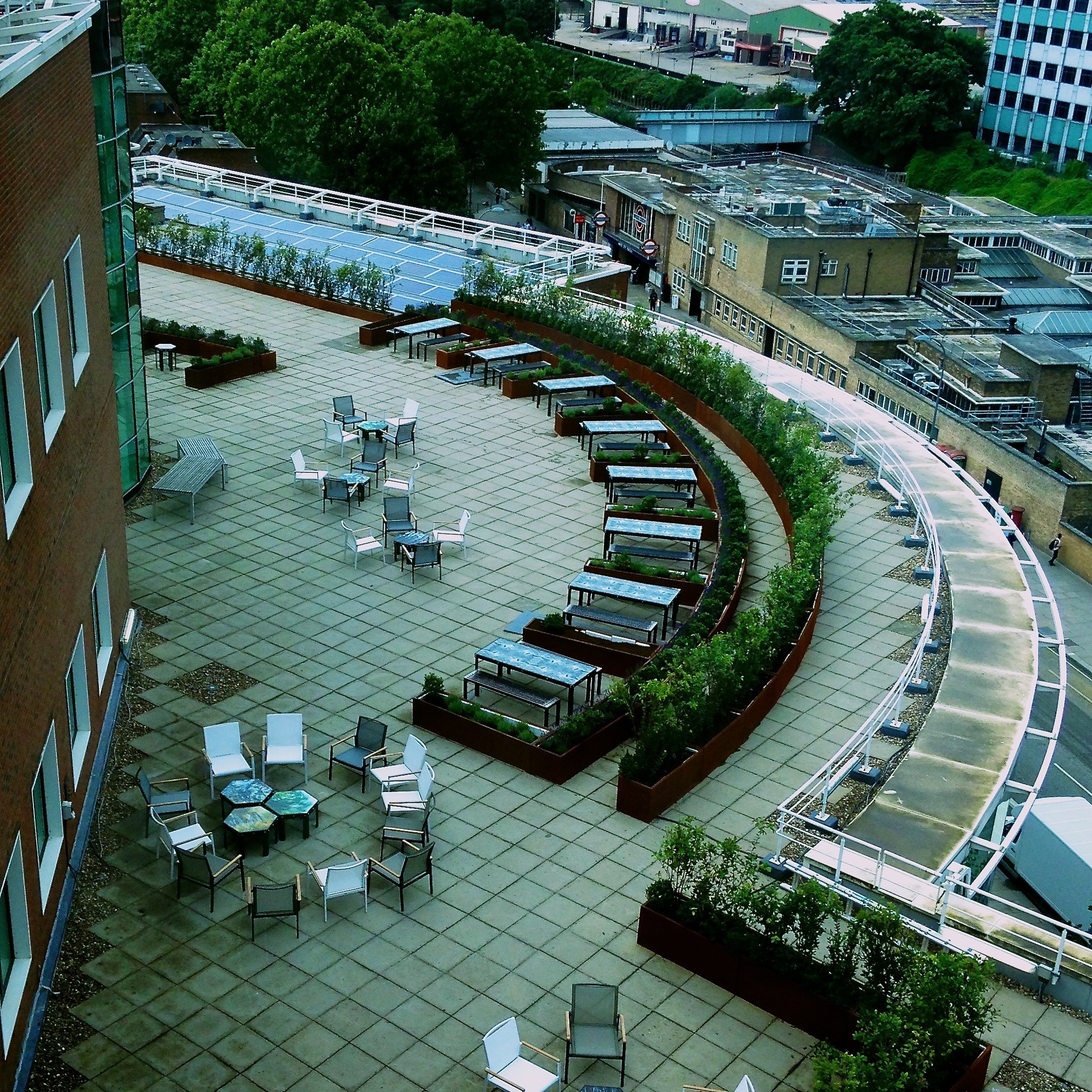 Ariel view of BBC Roof Garden