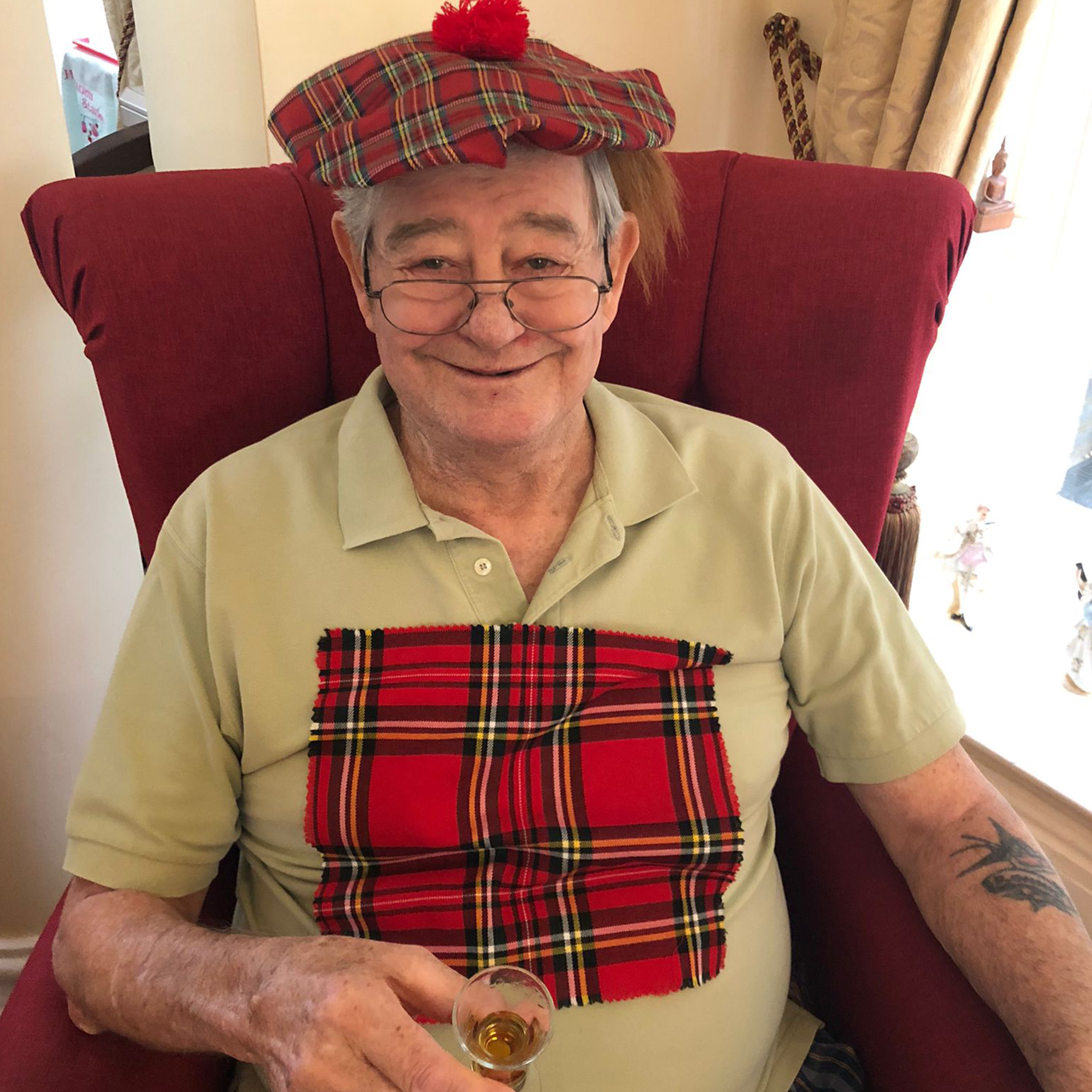 A Blackbrook House resident with a wee dram.