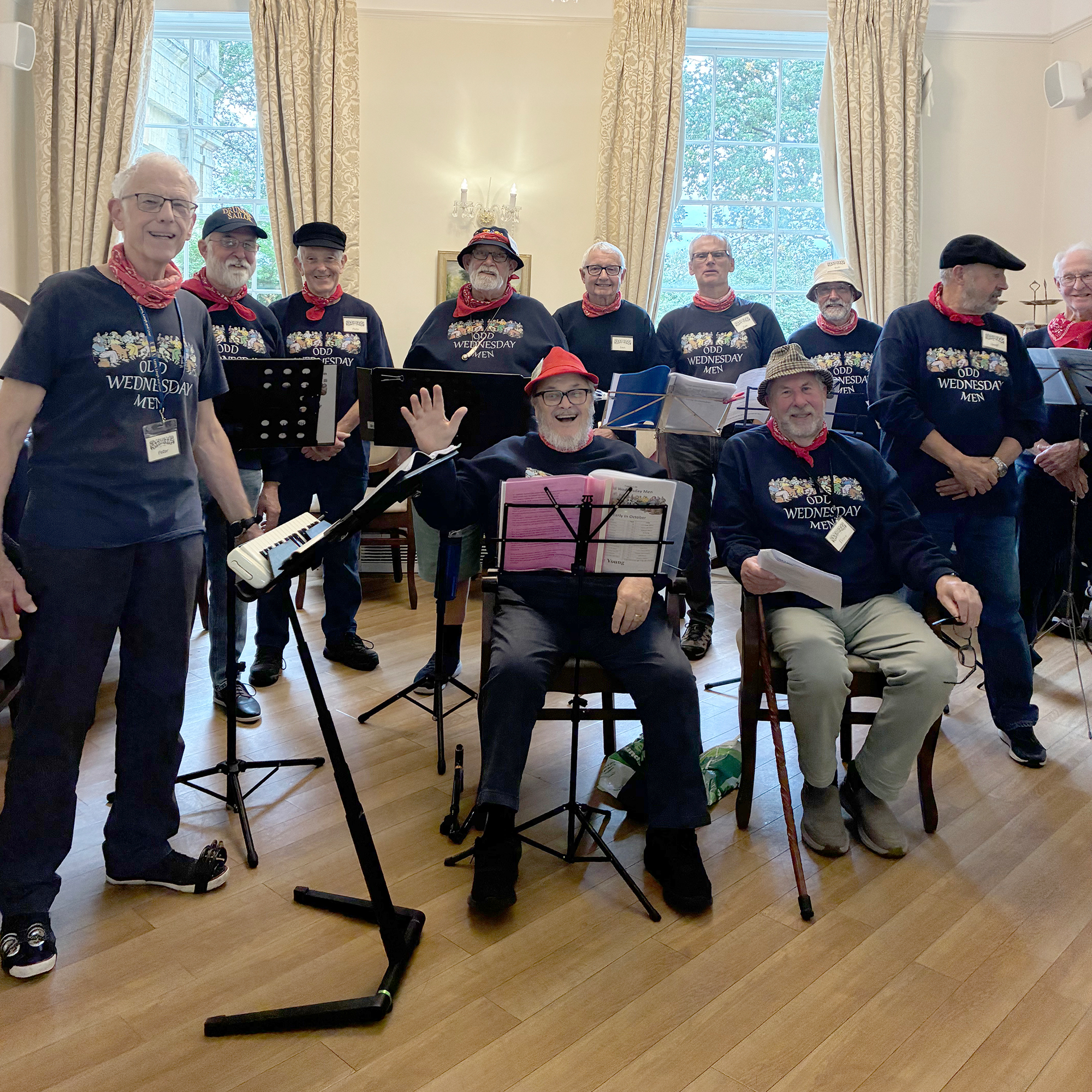 The singing group the Odd Wednesday Men at Blackbrook House