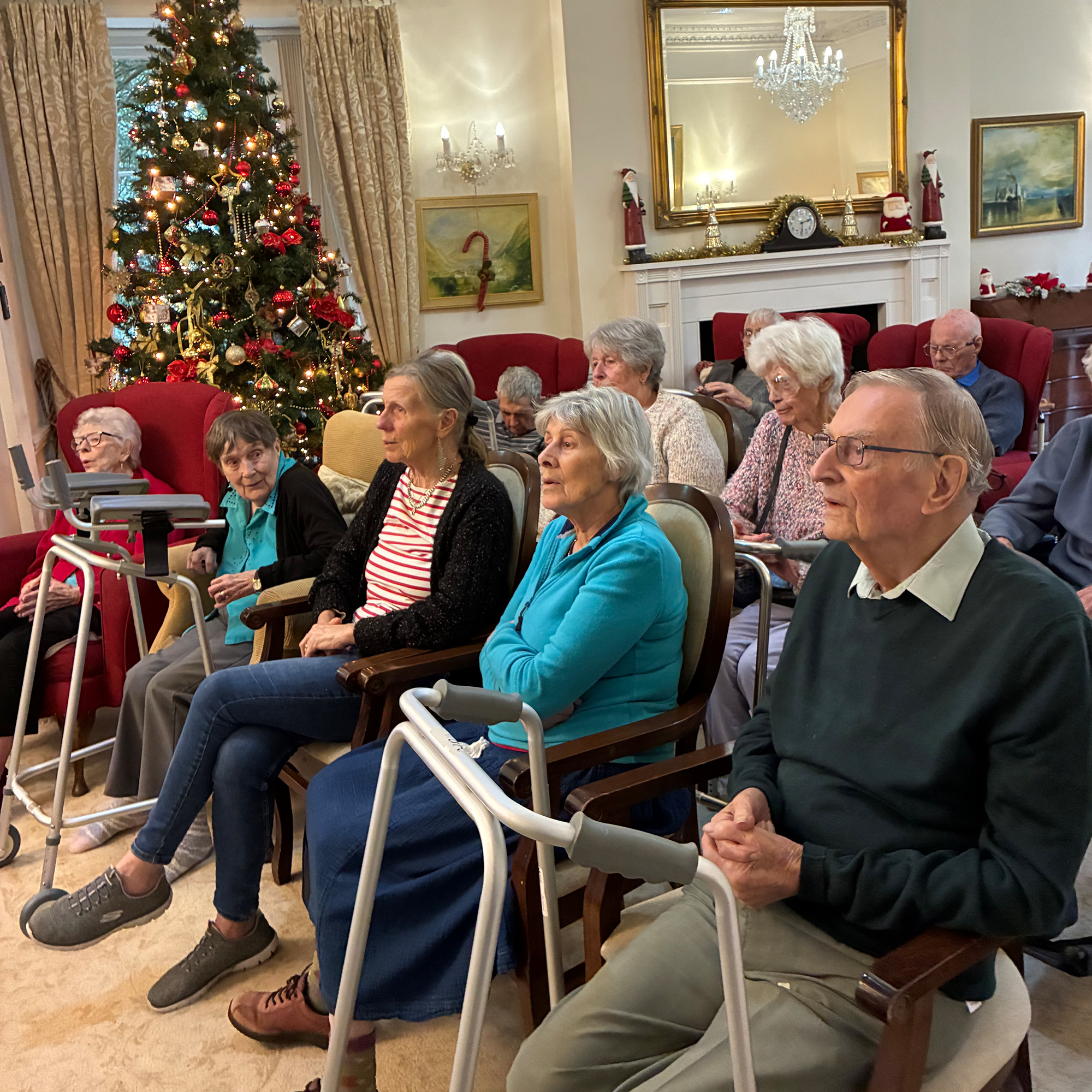 Blackbrook House Residential Care Home residents being entertained by the Portsmouth Pluckers