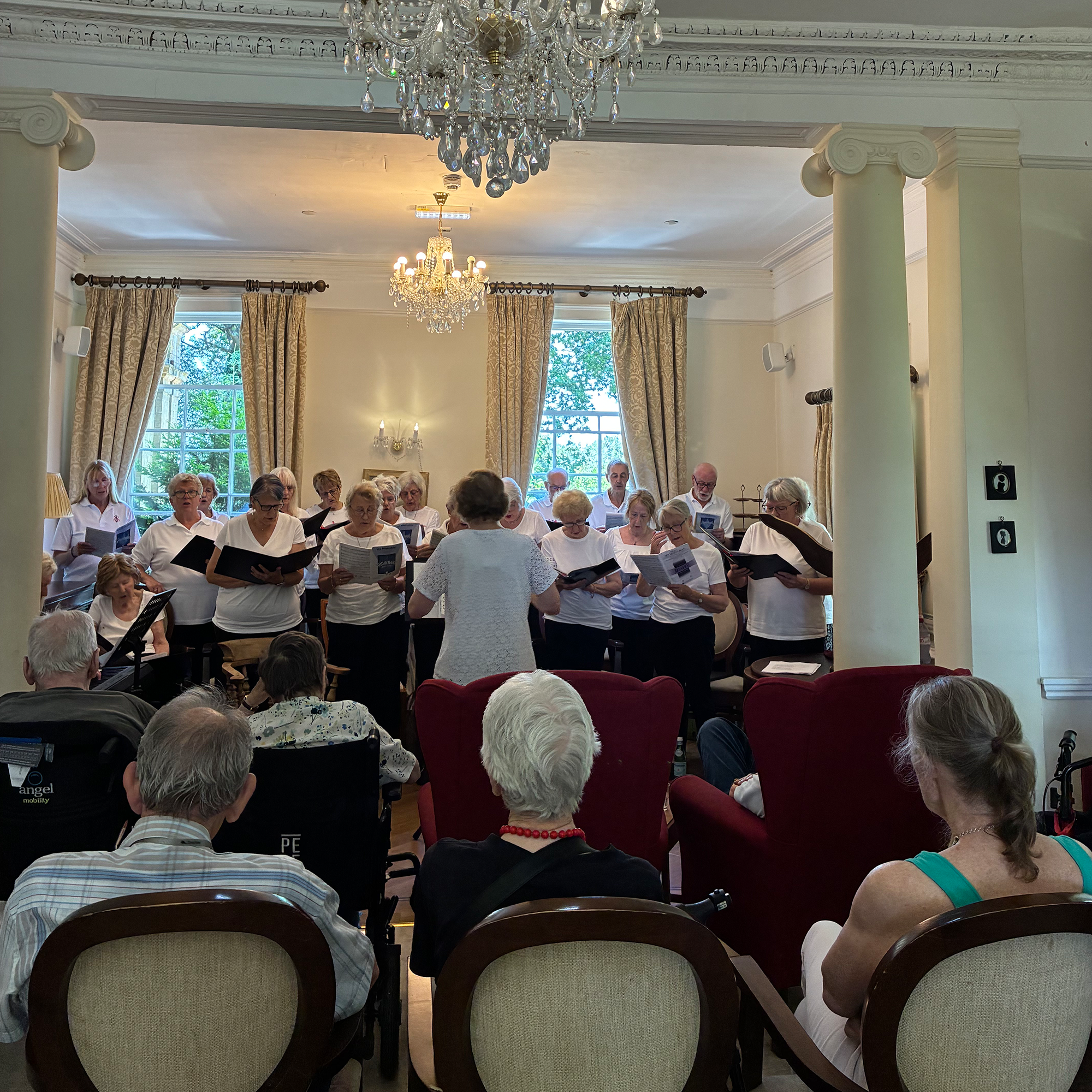 The Fareham Leisure Centre Choir performing at Blackbrook House