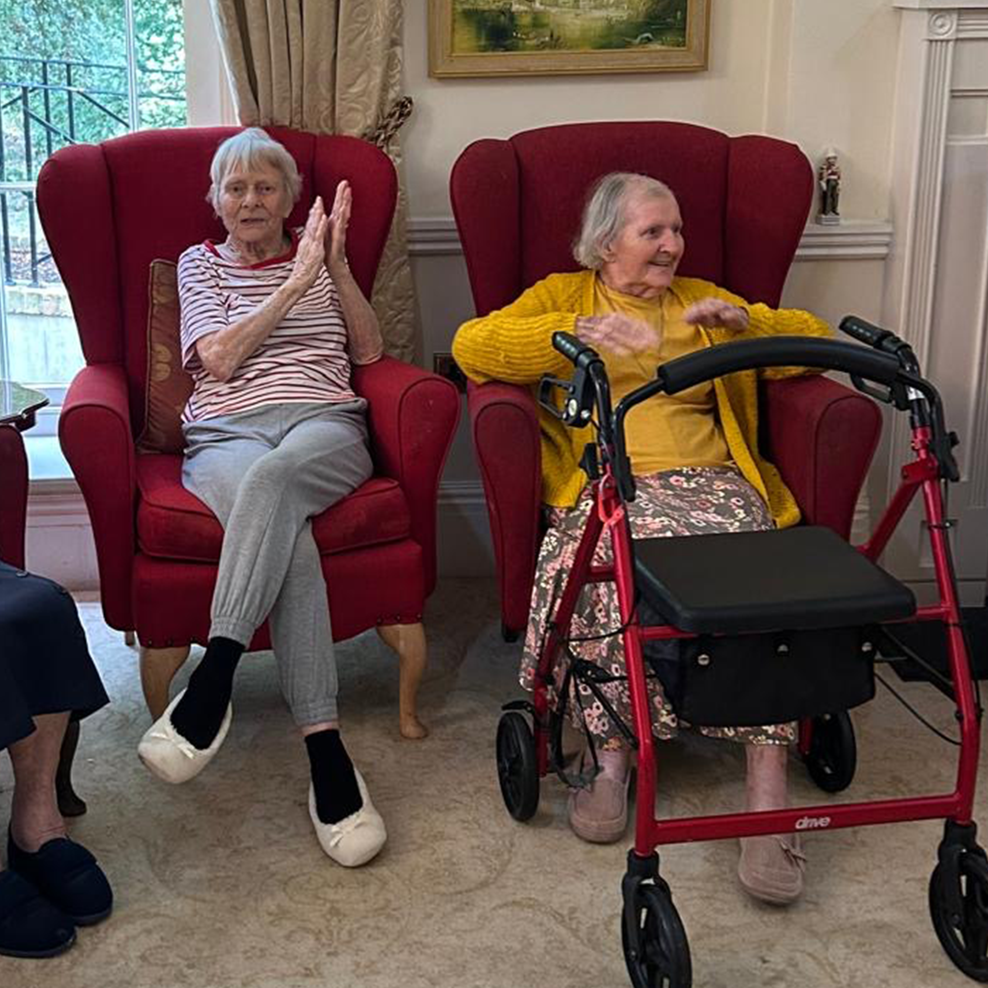 Residents at Blackbrook House in Fareham enjoying the Doorstep Entertainers
