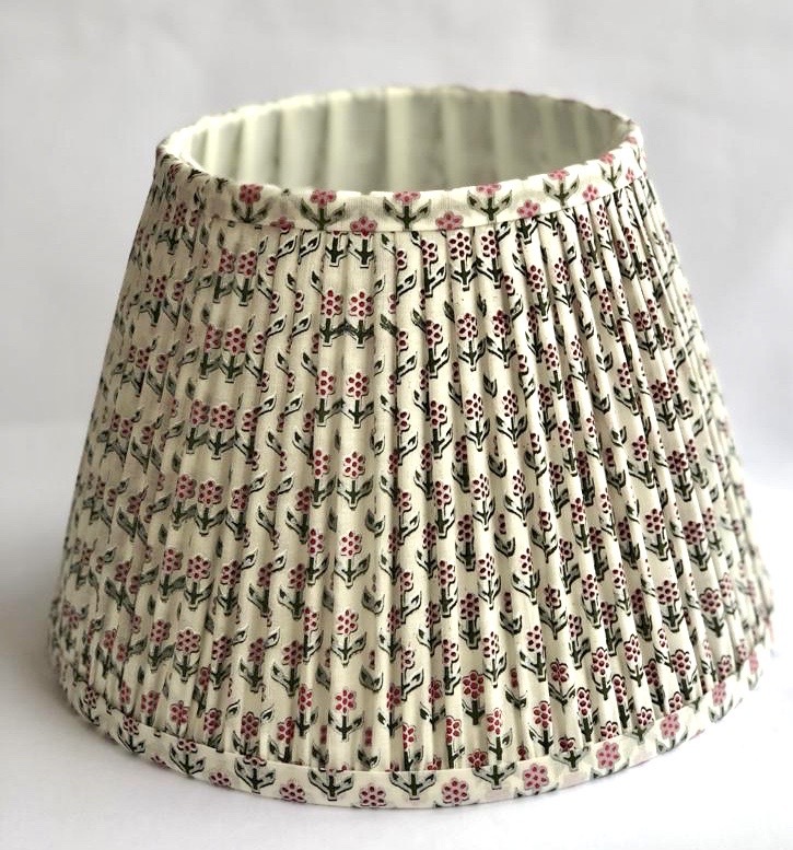 Block printed Indian cotton handmade lampshades
