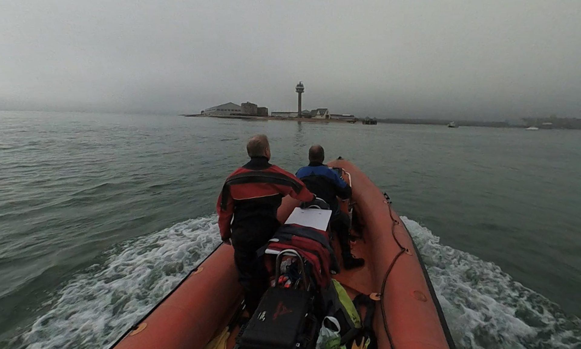 Launching the RIB on a lovely day in October